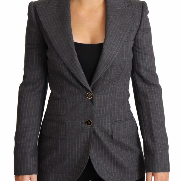 Dolce & Gabbana Elegant Gray Stretch Wool Blazer