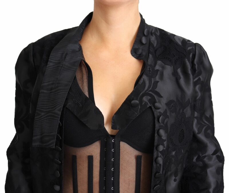 Dolce & Gabbana Embroidered Silk Blend Foliage Jacket - Image 4