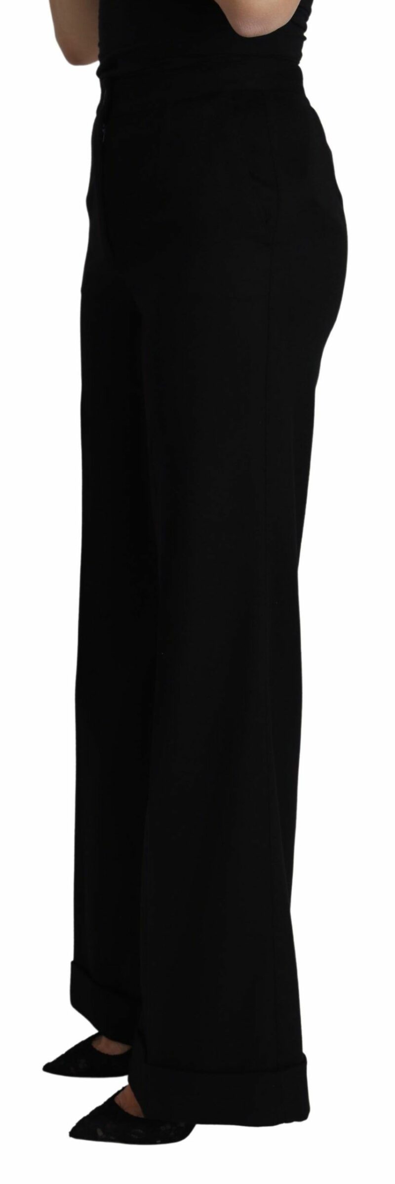 Dolce & Gabbana Elegant Cashmere Wide Leg Trousers - Image 2