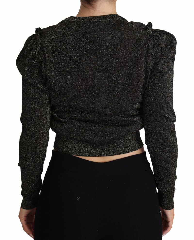 Dolce & Gabbana Elegant Cropped Sweater with Logo Detail - Image 3