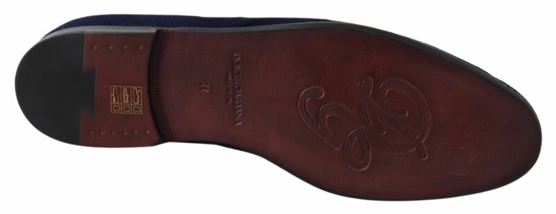 Dolce & Gabbana Elegant Blue Suede Leather Loafers - Image 2