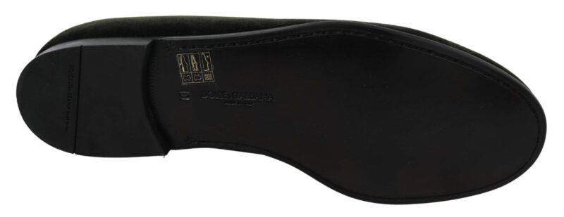Dolce & Gabbana Elegant Green Velvet Loafers - Image 2