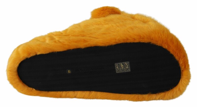 Dolce & Gabbana Sunshine Yellow Lion Slippers - Image 2