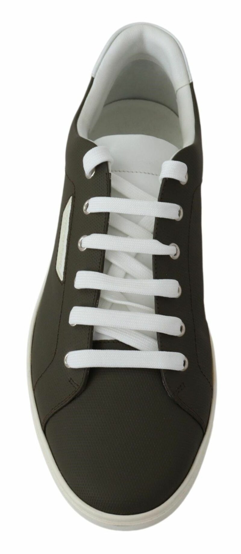 Dolce & Gabbana Sleek White Leather Low Top Sneakers - Image 3