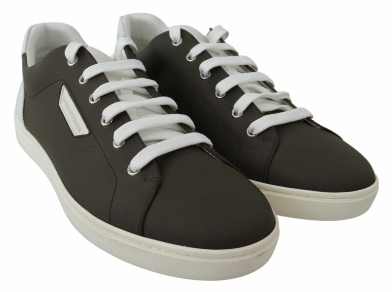 Dolce & Gabbana Sleek White Leather Low Top Sneakers - Image 5