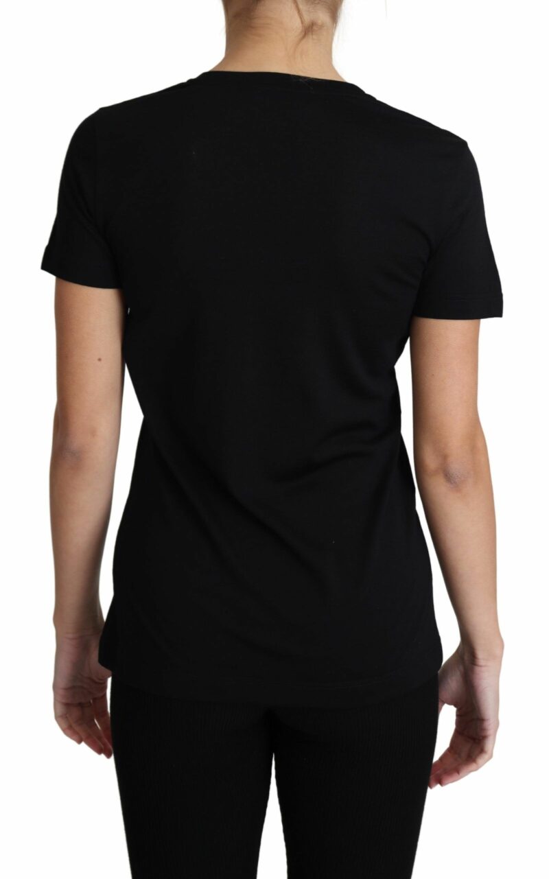 Dolce & Gabbana Elegant Black Wool Round Neck T-Shirt - Image 2