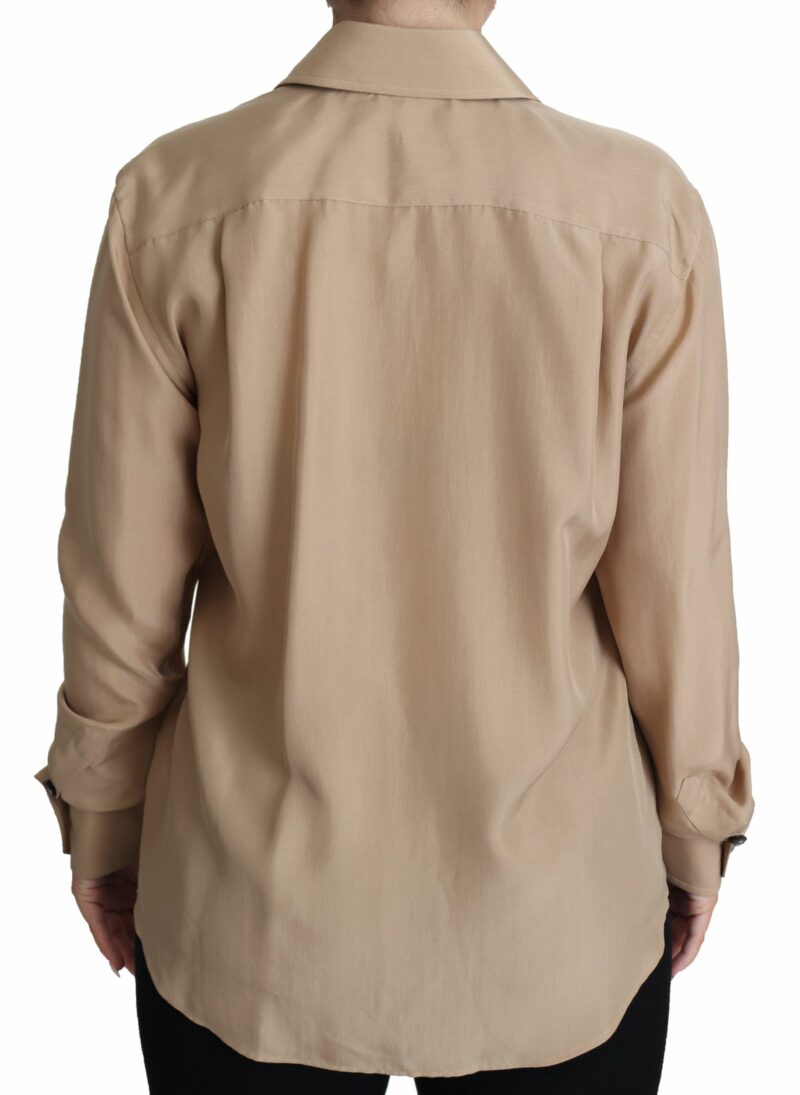 Dolce & Gabbana Elegant Beige Silk Shirt - Image 2