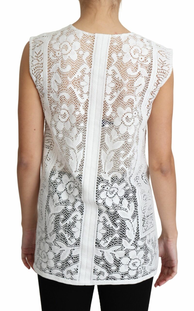 Dolce & Gabbana Chic Lace Floral Sleeveless Top - Image 2