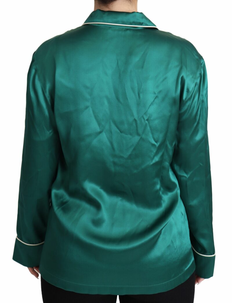 Dolce & Gabbana Elegant Silk Pajama Lounge Shirt - Image 2