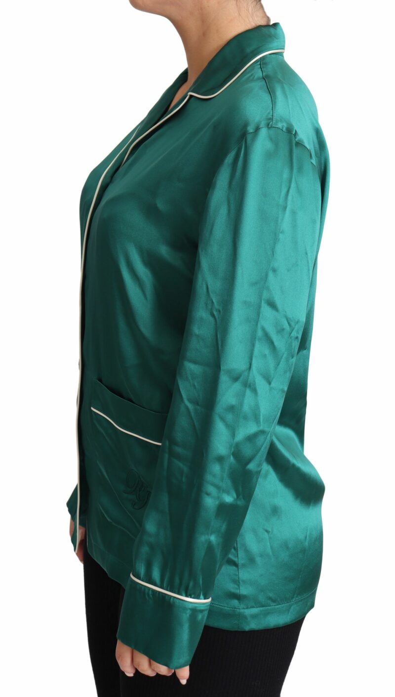 Dolce & Gabbana Elegant Silk Pajama Lounge Shirt - Image 4