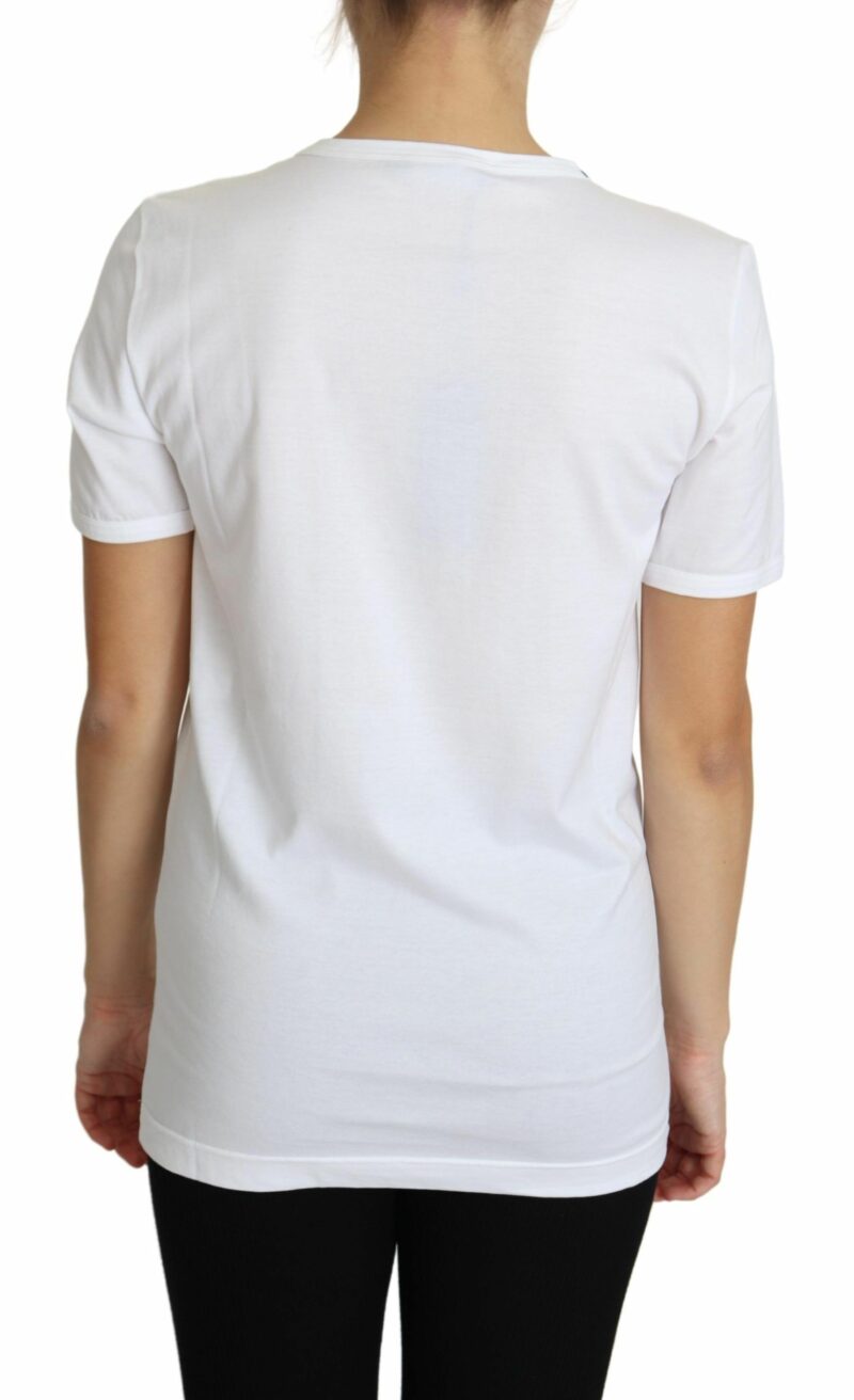 Dolce & Gabbana Crystal-Embellished White Cotton Tee - Image 2