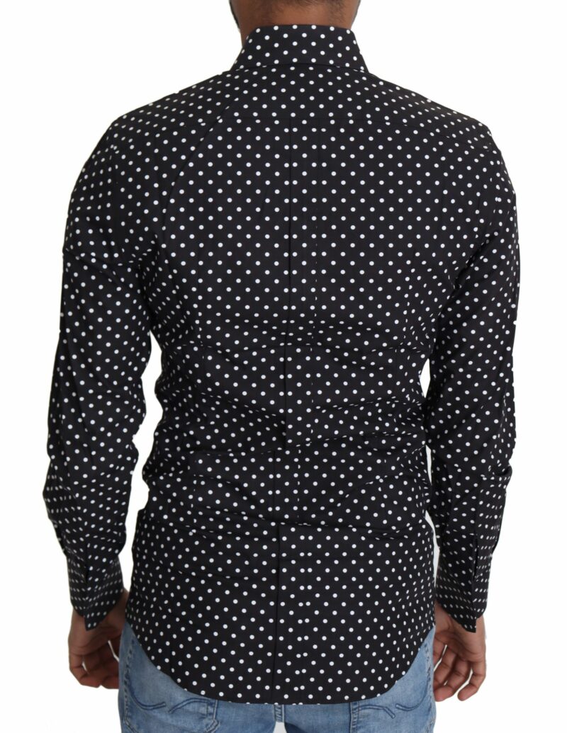 Dolce & Gabbana Elegant Polka Dot Men's Long Sleeve Shirt - Image 2