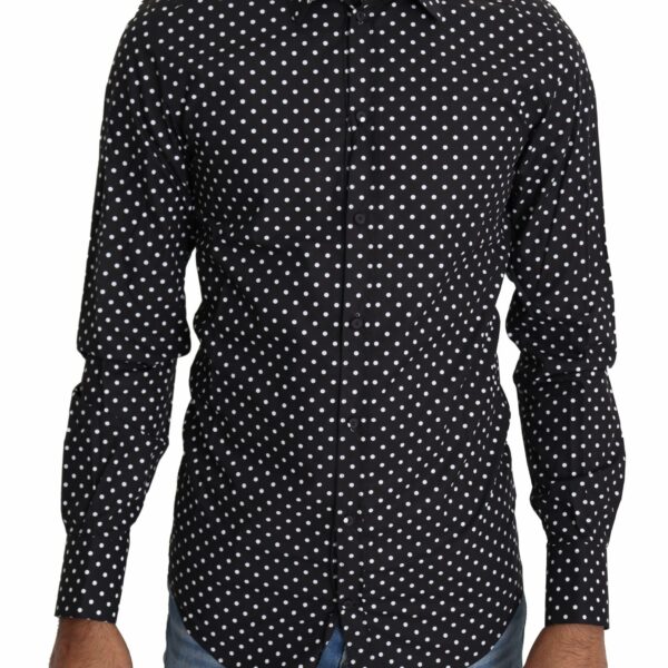 Dolce & Gabbana Elegant Polka Dot Men's Long Sleeve Shirt
