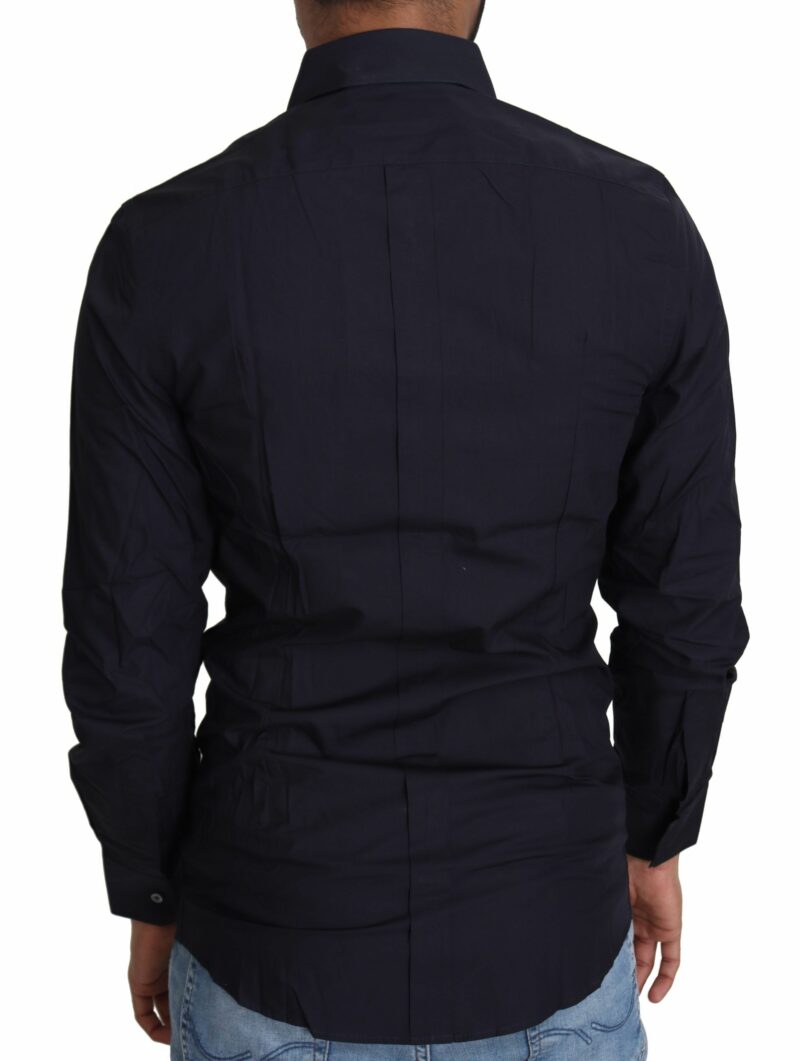 Dolce & Gabbana Navy Blue Slim Fit Gold Series Dress Shirt - Image 2
