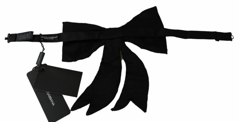 Dolce & Gabbana Silver-Tone Silk Crystal Bow Tie - Image 2