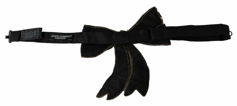 Dolce & Gabbana Elegant Silk Rhinestone Bow Tie - Image 2