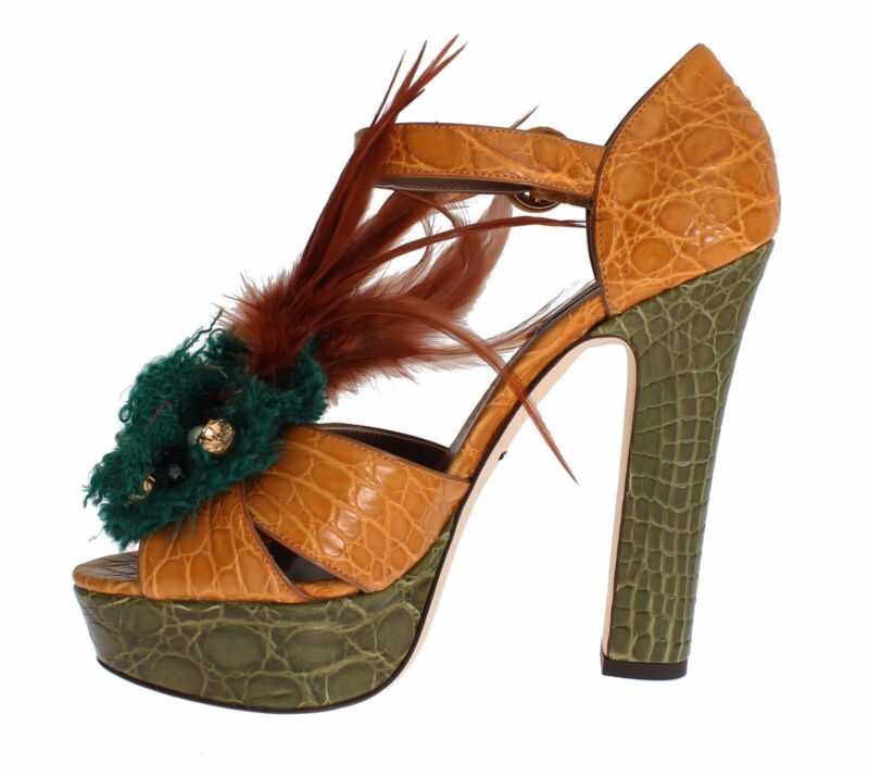 Dolce & Gabbana Multicolor Crystal Ankle Strap Platform Sandals - Image 5
