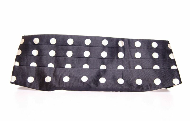 Dolce & Gabbana Elegant Silk Black Polka Dot Cummerbund - Image 5