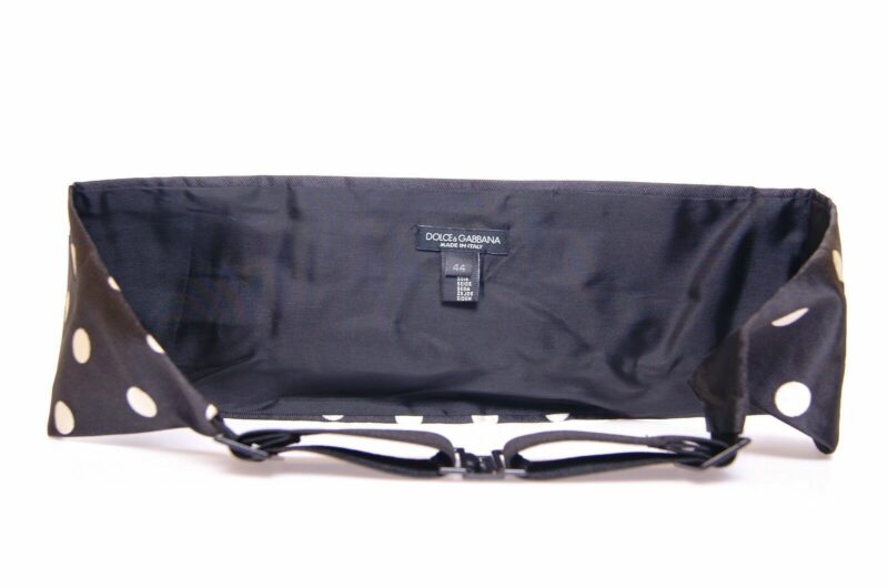 Dolce & Gabbana Elegant Silk Black Polka Dot Cummerbund - Image 3
