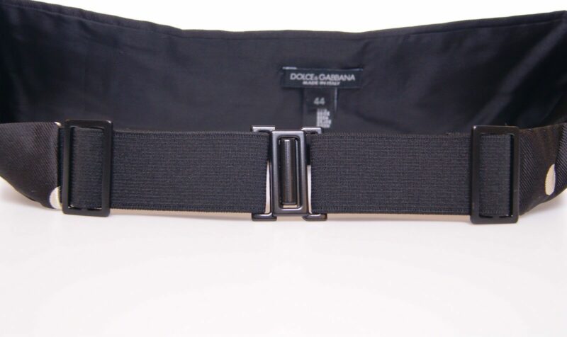 Dolce & Gabbana Elegant Silk Black Polka Dot Cummerbund - Image 4