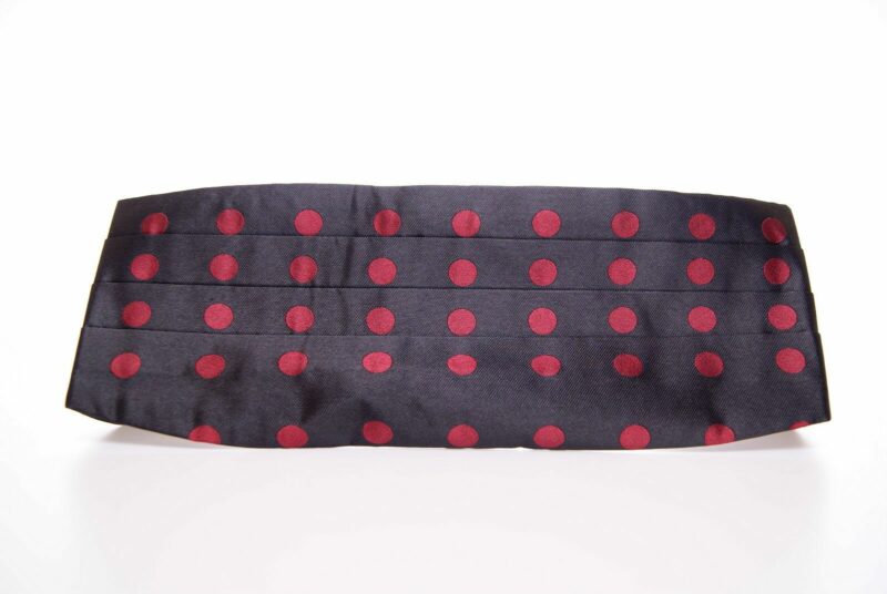 Dolce & Gabbana Exquisite Black Silk Cummerbund with Red Polka Dots - Image 2
