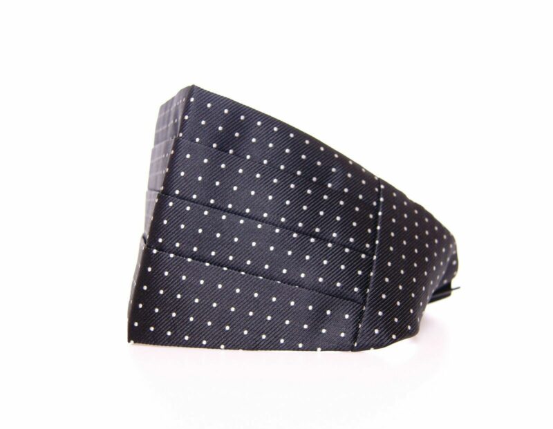 Dolce & Gabbana Elegant Black Silk Polka Dot Cummerbund - Image 2