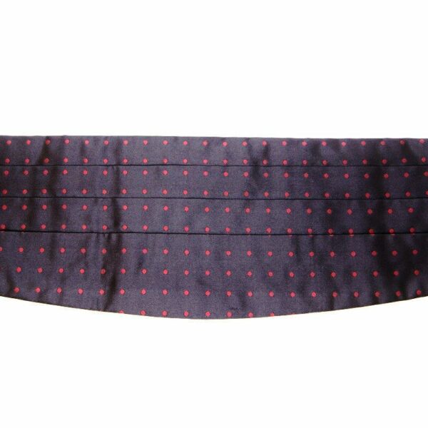 Dolce & Gabbana Elegant Silk Black Cummerbund with Red Polka Dots