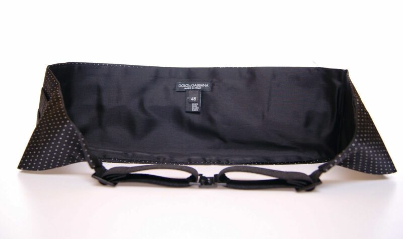 Dolce & Gabbana Elegant Black Silk Cummerbund with Polka Dots - Image 4