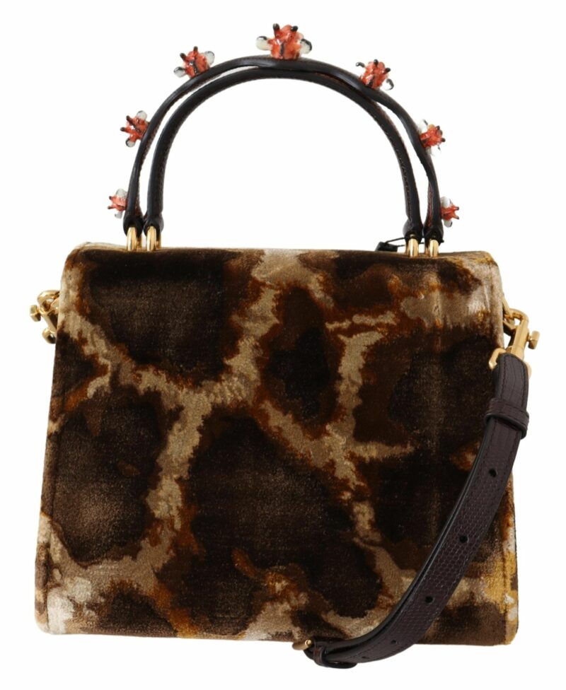 Dolce & Gabbana Elegant Giraffe Pattern Welcome Bag with Gold Accents - Image 4
