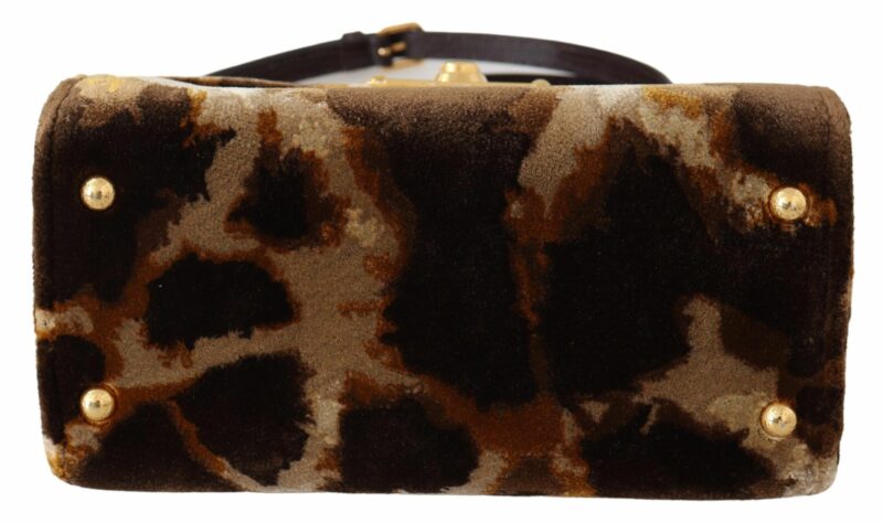 Dolce & Gabbana Elegant Giraffe Pattern Welcome Bag with Gold Accents - Image 3