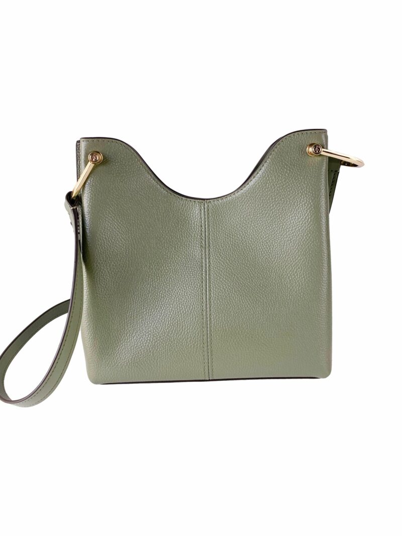 Michael Kors Joan Large Perforated Suede Leather Slouchy Messenger Handbag (Army Green) - Image 2