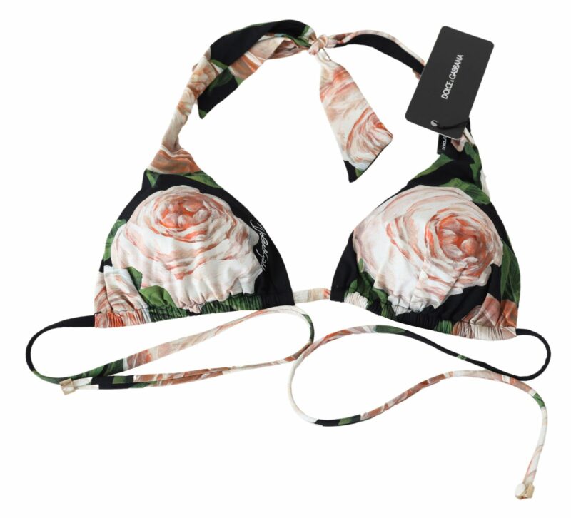 Dolce & Gabbana Elegant Floral Print Bikini Top - Image 4