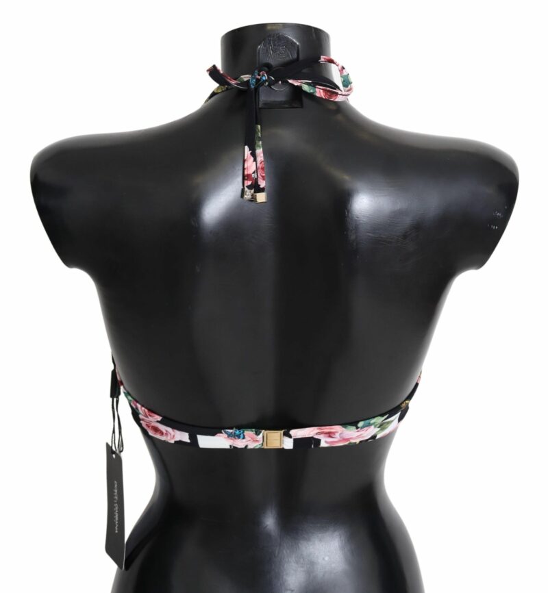 Dolce & Gabbana Chic Rose Print Bikini Top for Elegant Beach Days - Image 2