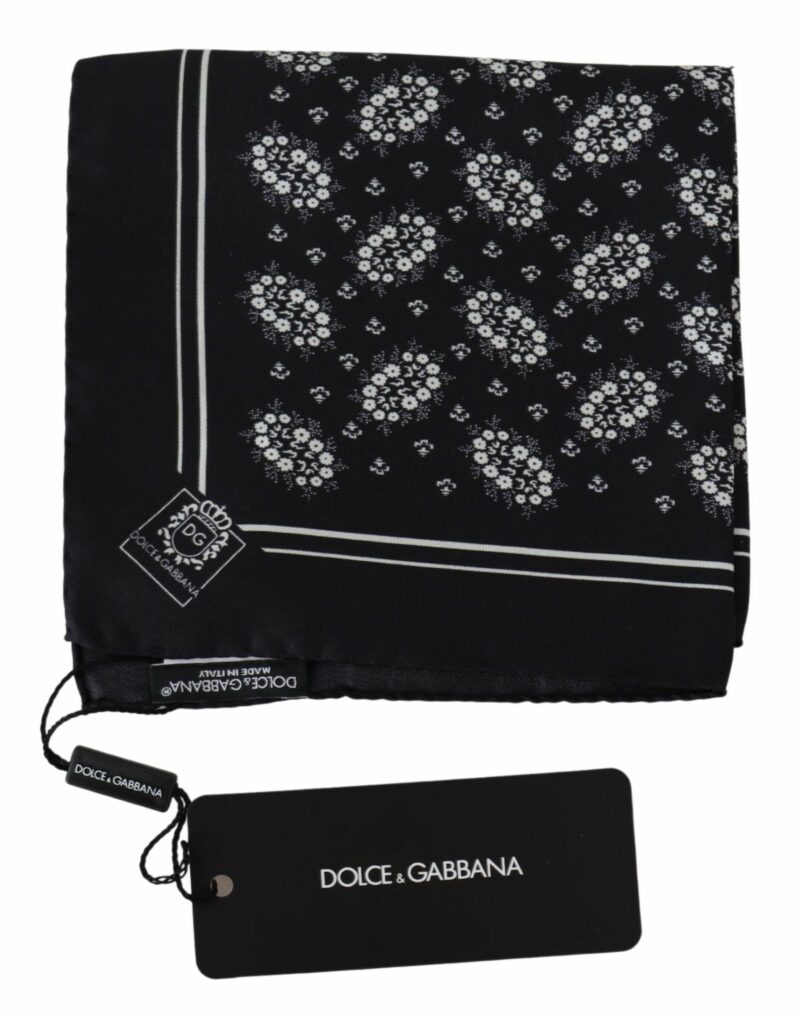 Dolce & Gabbana Elegant Silk Patterned Pocket Square - Image 2