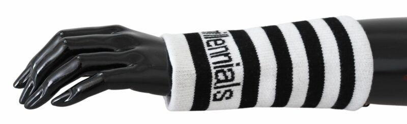 Dolce & Gabbana Elegant Black & White Wool Blend Wrist Wrap - Image 4