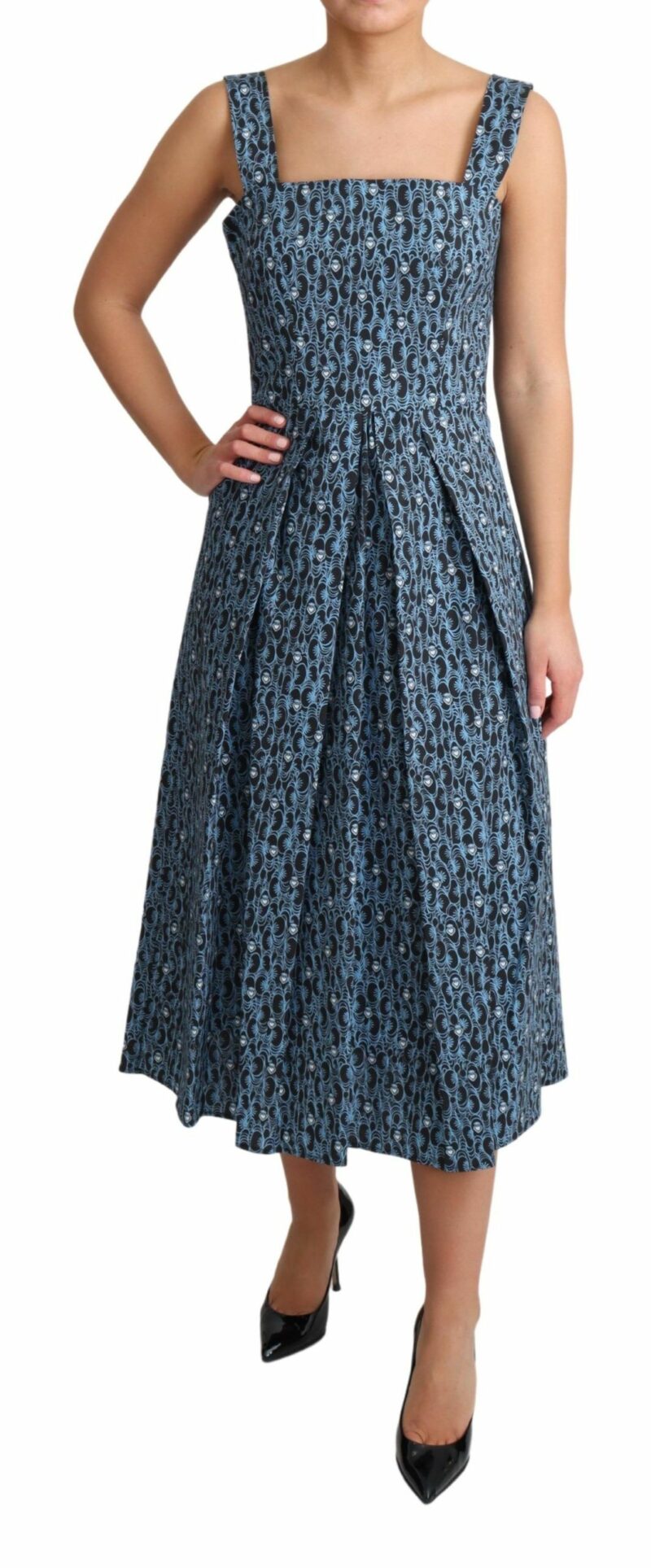 Dolce & Gabbana Elegant Sleeveless A-line Blue Heart Dress - Image 2