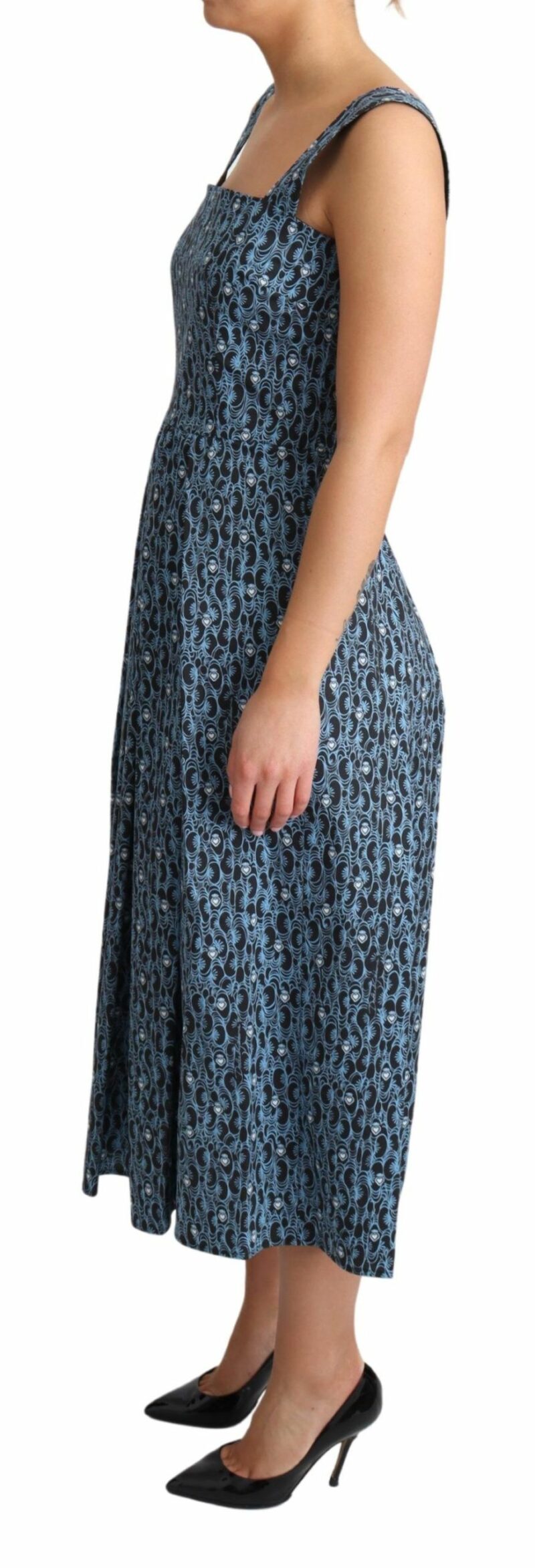 Dolce & Gabbana Elegant Sleeveless A-line Blue Heart Dress - Image 3