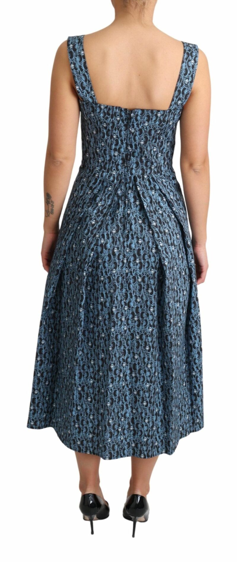 Dolce & Gabbana Elegant Sleeveless A-line Blue Heart Dress - Image 4