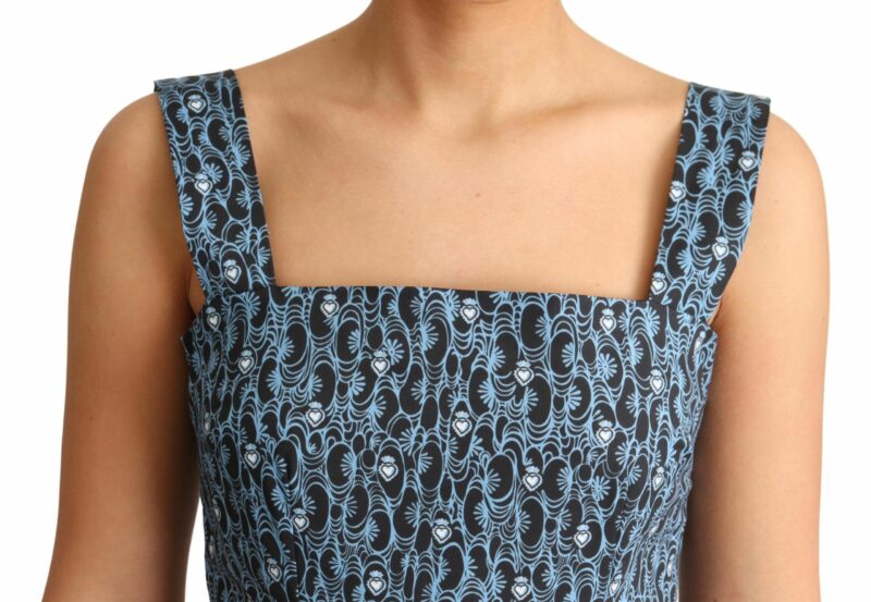 Dolce & Gabbana Elegant Sleeveless A-line Blue Heart Dress - Image 5
