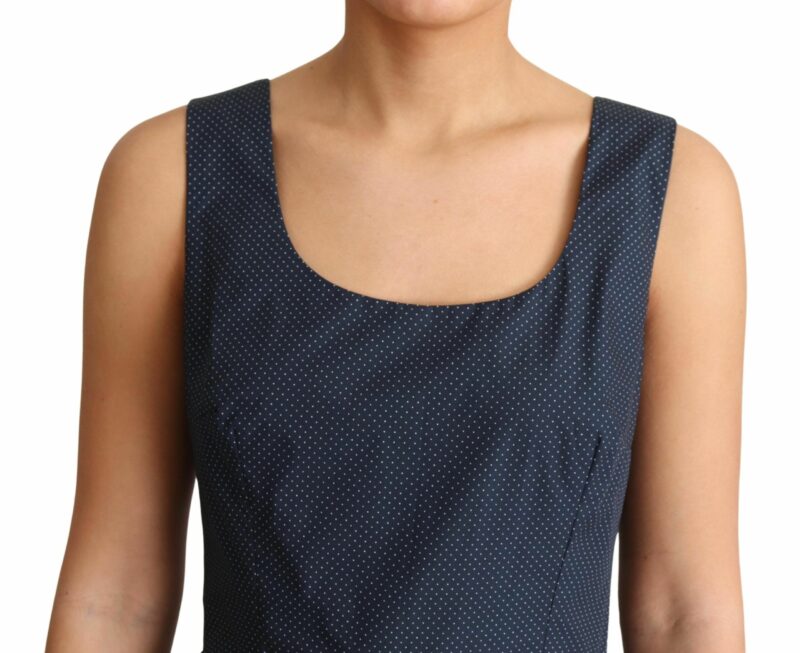 Dolce & Gabbana Elegant Polka-Dotted Blue A-Line Dress - Image 5