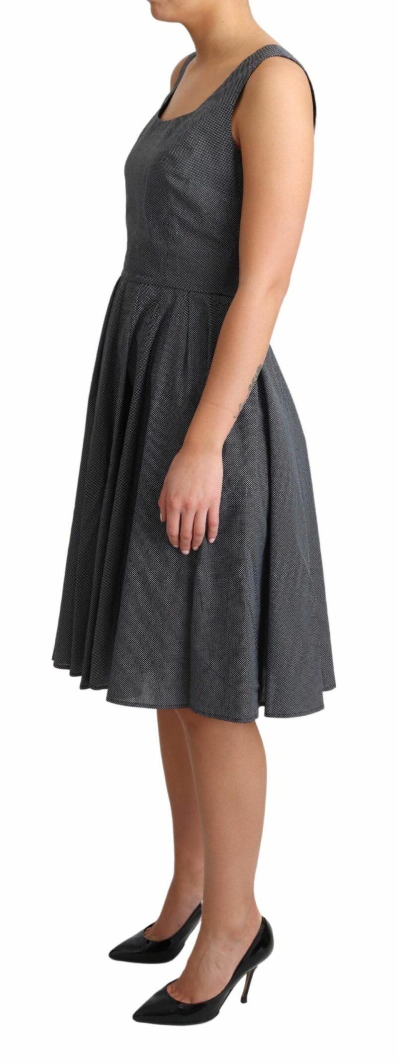 Dolce & Gabbana Elegant Sleeveless Polka Dot A-Line Dress - Image 3
