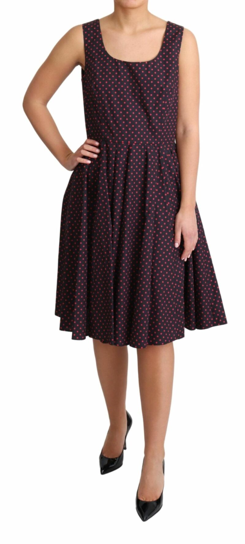 Dolce & Gabbana Chic Polka Dotted A-Line Sleeveless Dress - Image 2