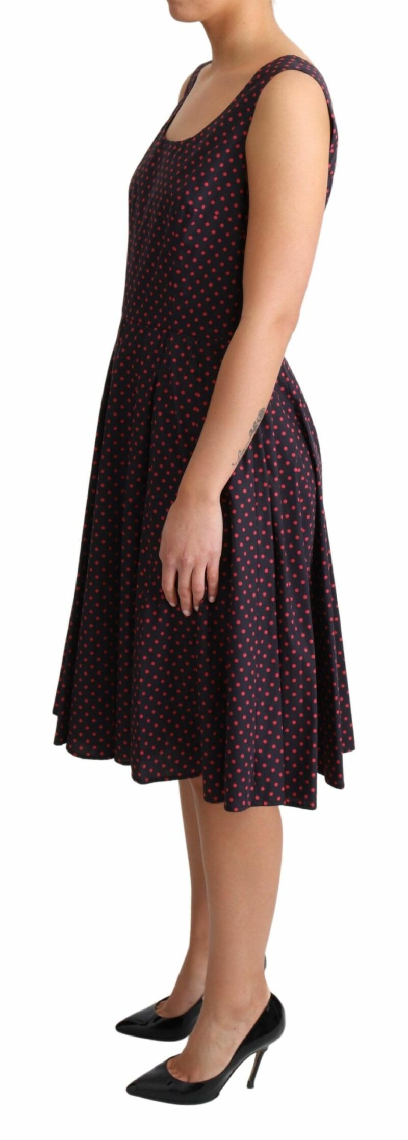 Dolce & Gabbana Chic Polka Dotted A-Line Sleeveless Dress - Image 3