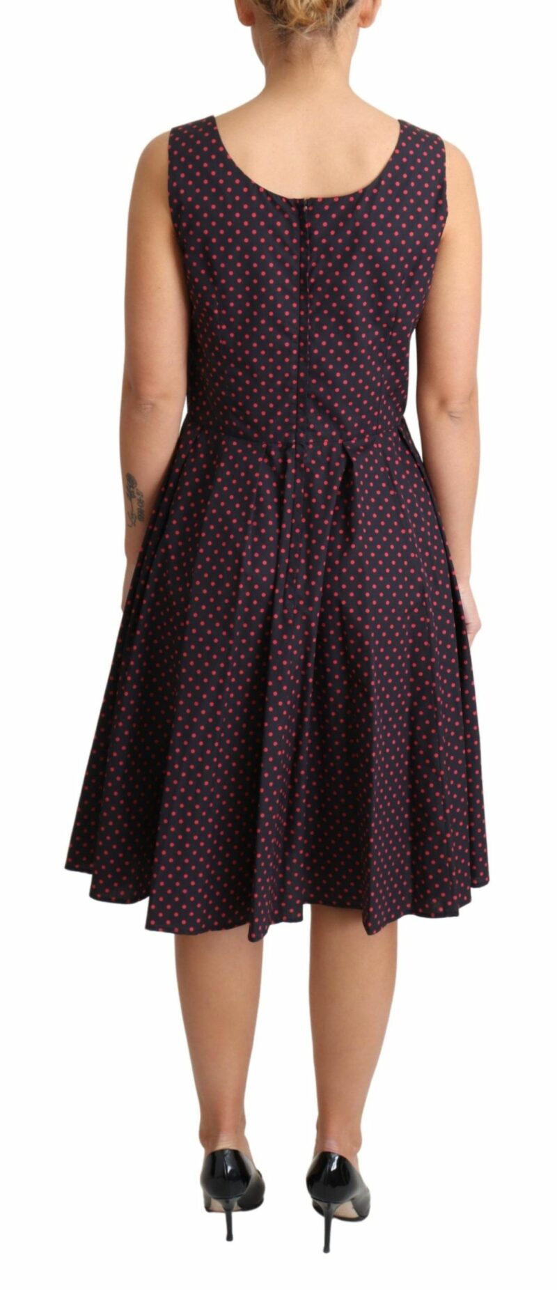 Dolce & Gabbana Chic Polka Dotted A-Line Sleeveless Dress - Image 4
