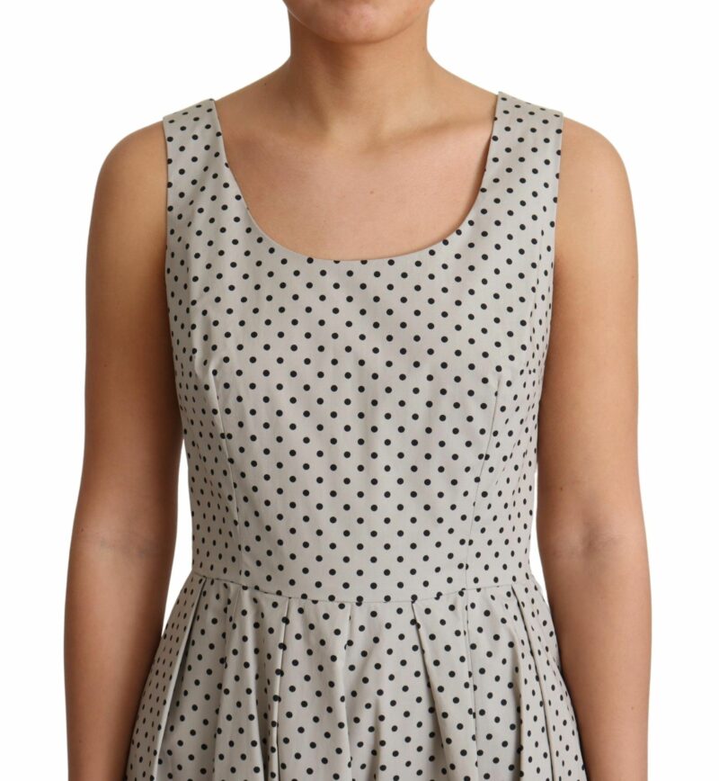 Dolce & Gabbana Polka-Dotted Beige Sleeveless A-line Dress - Image 5