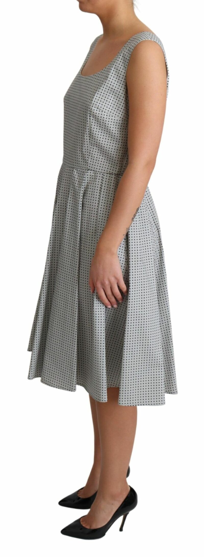 Dolce & Gabbana Chic Polka Dotted Sleeveless A-Line Dress - Image 3