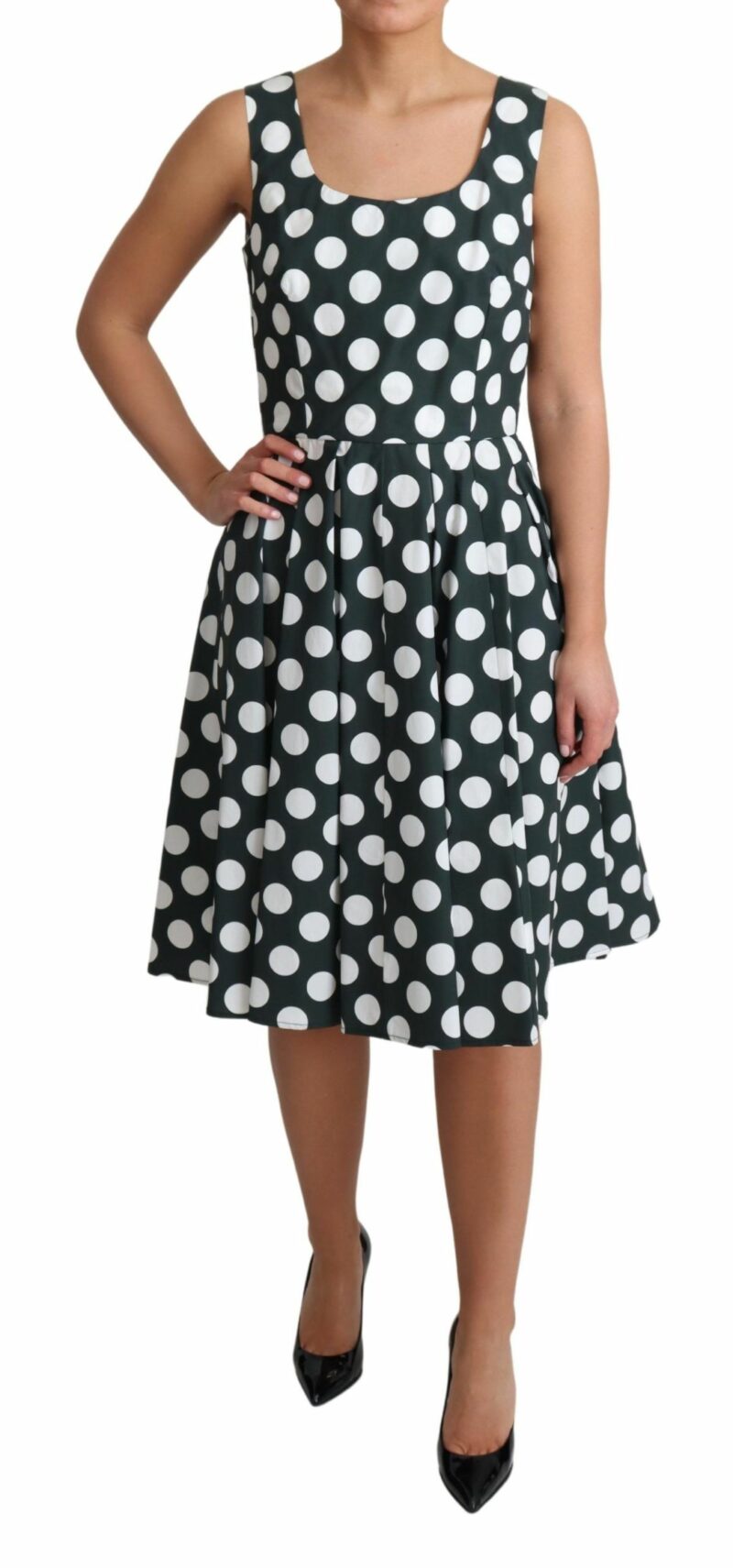 Dolce & Gabbana Chic Polka Dot A-line Sleeveless Dress - Image 2