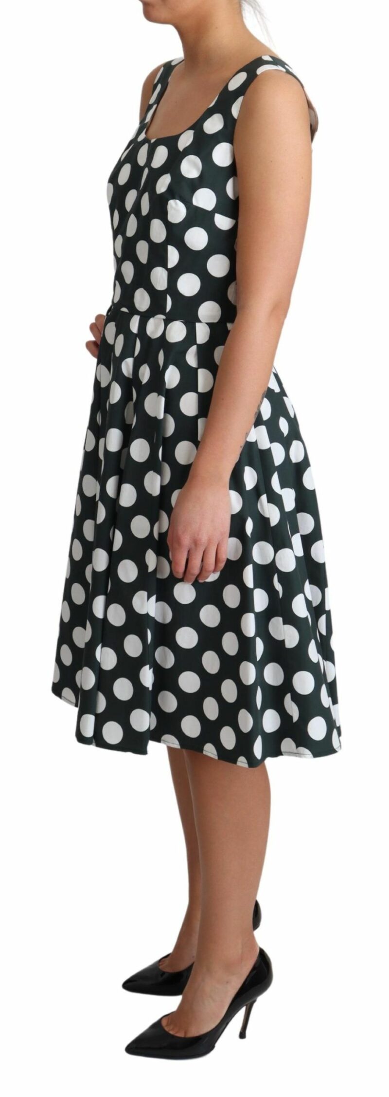 Dolce & Gabbana Chic Polka Dot A-line Sleeveless Dress - Image 3