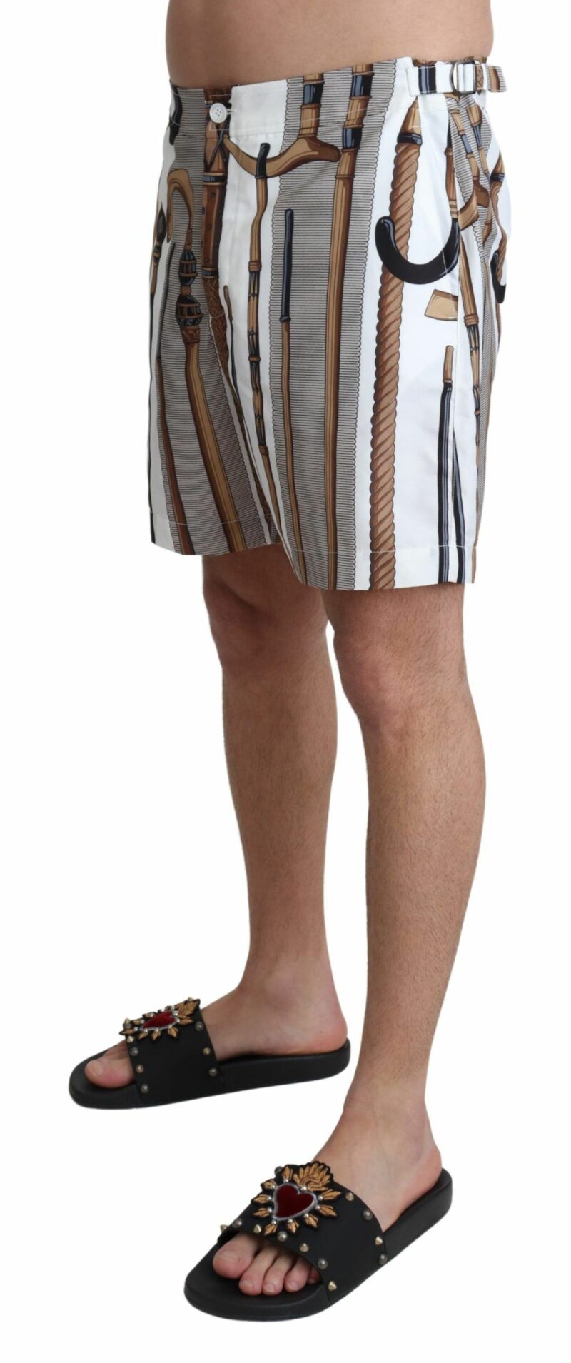 Dolce & Gabbana Elegant White Multicolor Swim Shorts - Image 2