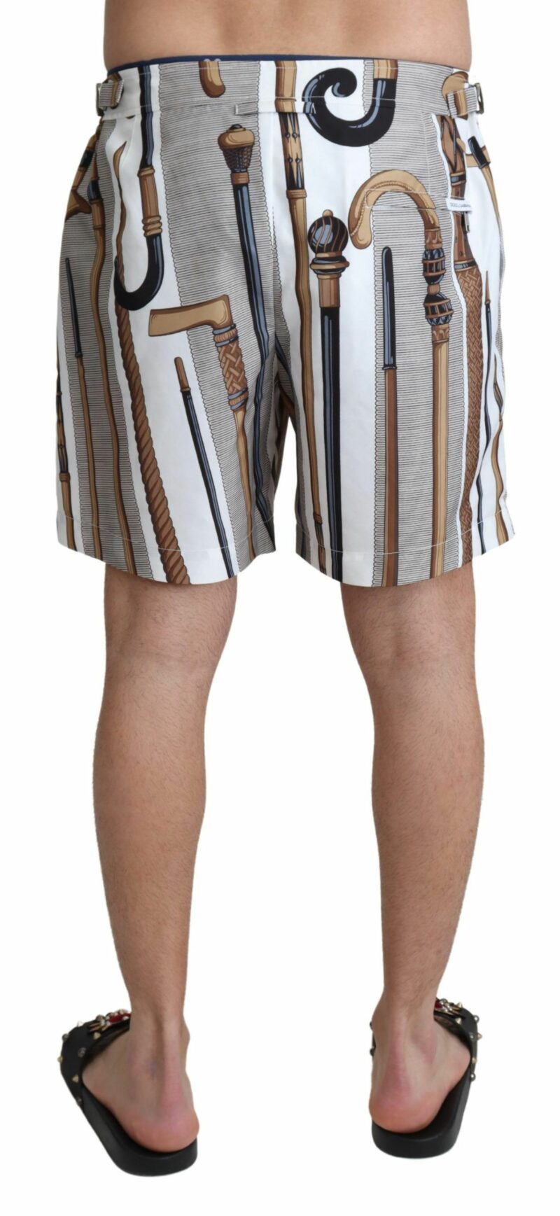Dolce & Gabbana Elegant White Multicolor Swim Shorts - Image 3